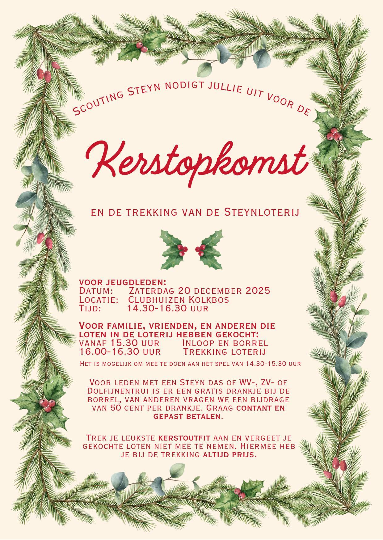 Kerstopkomst en de trekking van de Steynloterij